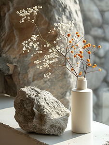 花瓶中精致的植物背景图片