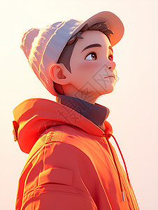 冬日白帽少年背景图片