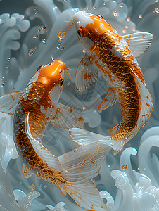 金鱼戏水背景图片