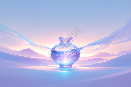 柔和色彩的花瓶背景图片