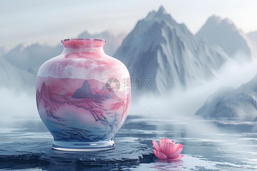 湖畔的花瓶图片