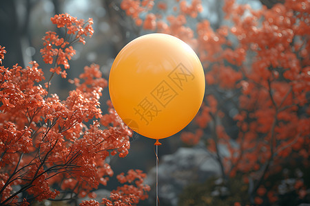 悬浮在空中的黄色气球背景图片