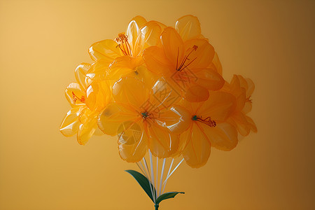 玻璃艺术品的玻璃花朵插画
