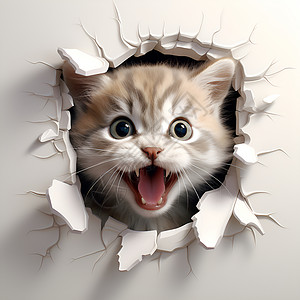 猫咪张嘴张嘴的动物高清图片