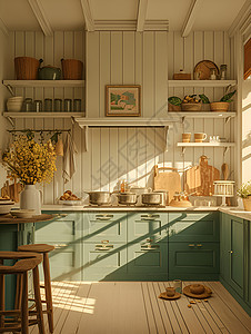 厨房的厨具背景图片