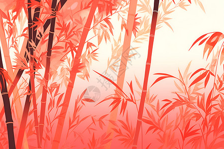 红叶竹的景色背景图片
