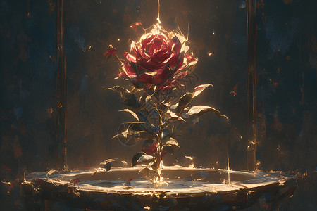 红玫瑰干炫酷的红玫瑰插画