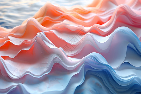 步行街效果抽象的波浪效果插画