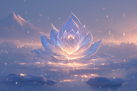 冰雪之中燃烧的花朵背景图片