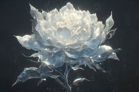 绽放的冰玫瑰背景图片