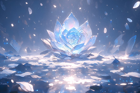 冰雪的玫瑰背景图片