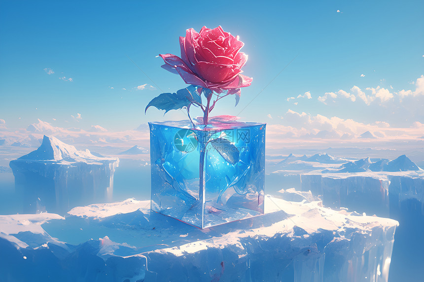 冰雪玫瑰的奇幻之美图片