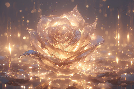 冰雕玫瑰的幻境背景图片