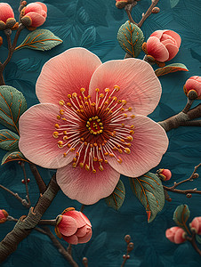 粉嫩的梅花背景图片