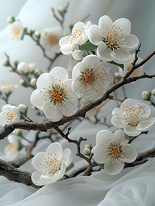 白色的梅花背景图片
