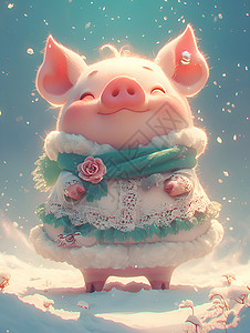 可爱的小猪宝宝背景图片