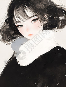 美丽迷人甘婷婷时尚的女孩插画