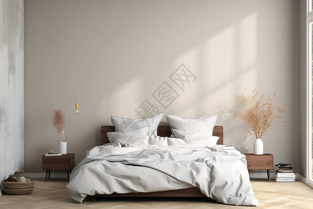 优雅的北欧风卧室背景图片