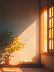 日光映照下的房间背景图片