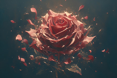 鲜艳的花朵寂静之中的玫瑰插画