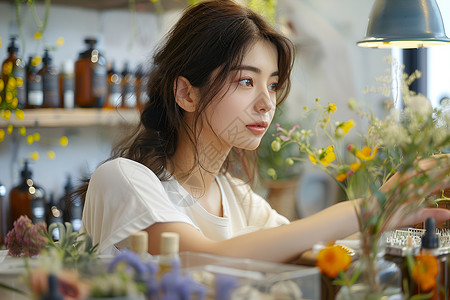 女孩治愈漂亮女子背景