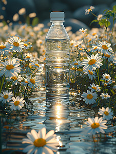 菊花瓶瓶中的泉水背景