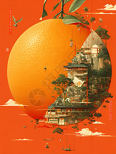 巨大的橙子背景图片