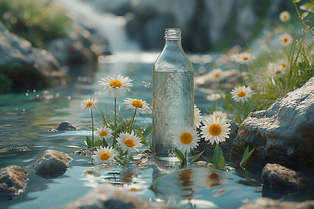 漂浮石头泉水旁的石头背景