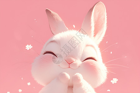 可爱的微笑兔子背景图片