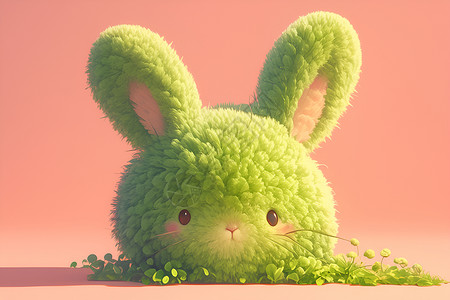 魔幻绿兔小兔子背景图片