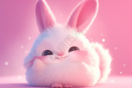 可爱兔兔棉花糖兔兔的欢乐世界插画