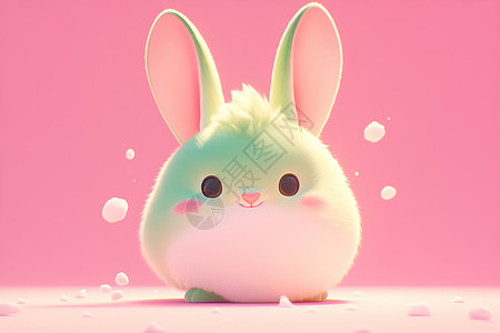 粉嫩可爱的兔子背景图片