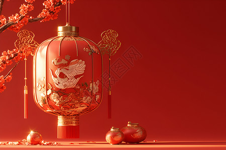 春节喜庆的红灯笼背景图片