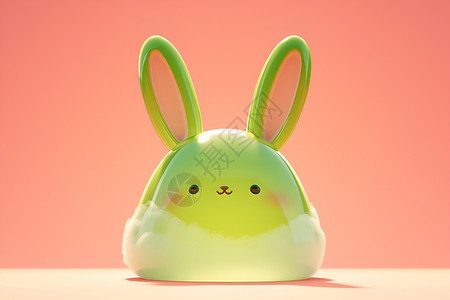 绿色的可爱兔子背景图片