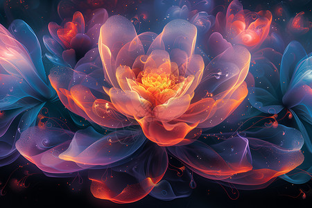 七彩花中的艺术奇迹背景图片