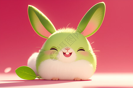 可爱兔子萌图微笑的小兔子插画