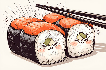 可爱寿司背景图片