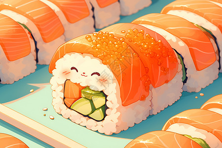 可爱的寿司背景图片