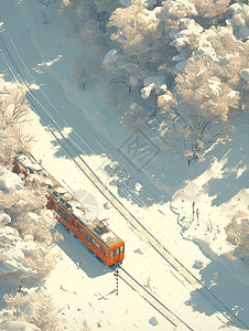 森林中行驶的火车背景图片