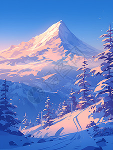 雄伟美丽的雪山背景图片