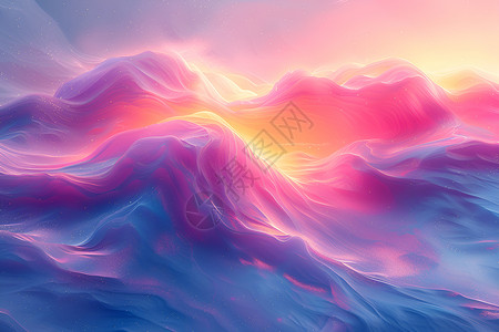 彩色波纹光效彩色的波浪插画