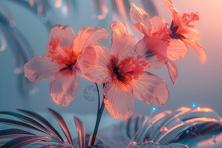 透明的花朵背景图片