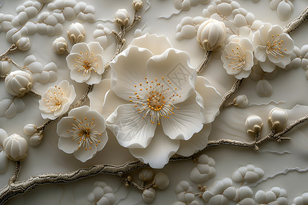 白色梅花背景图片
