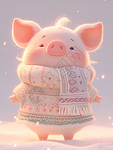 绚丽多彩的小猪背景图片