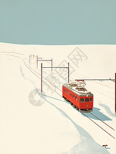 雪地上的列车背景图片