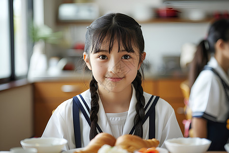 室内愉快的女学生图片