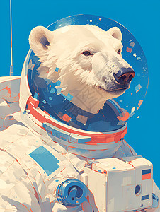 航天的北极熊背景图片