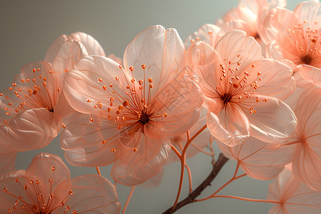 粉色的花朵琉璃工艺品高清图片