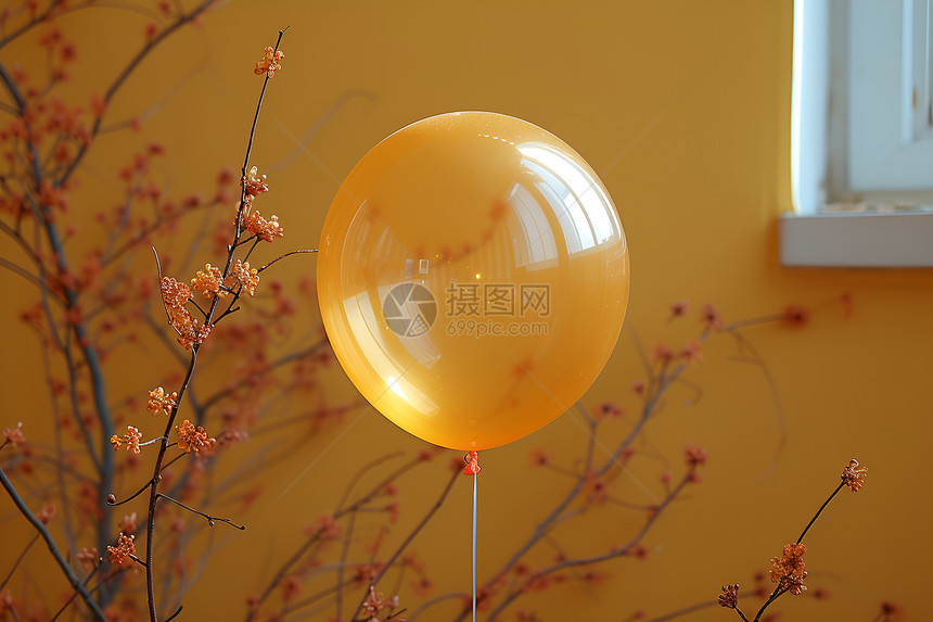 桂花前的气球图片