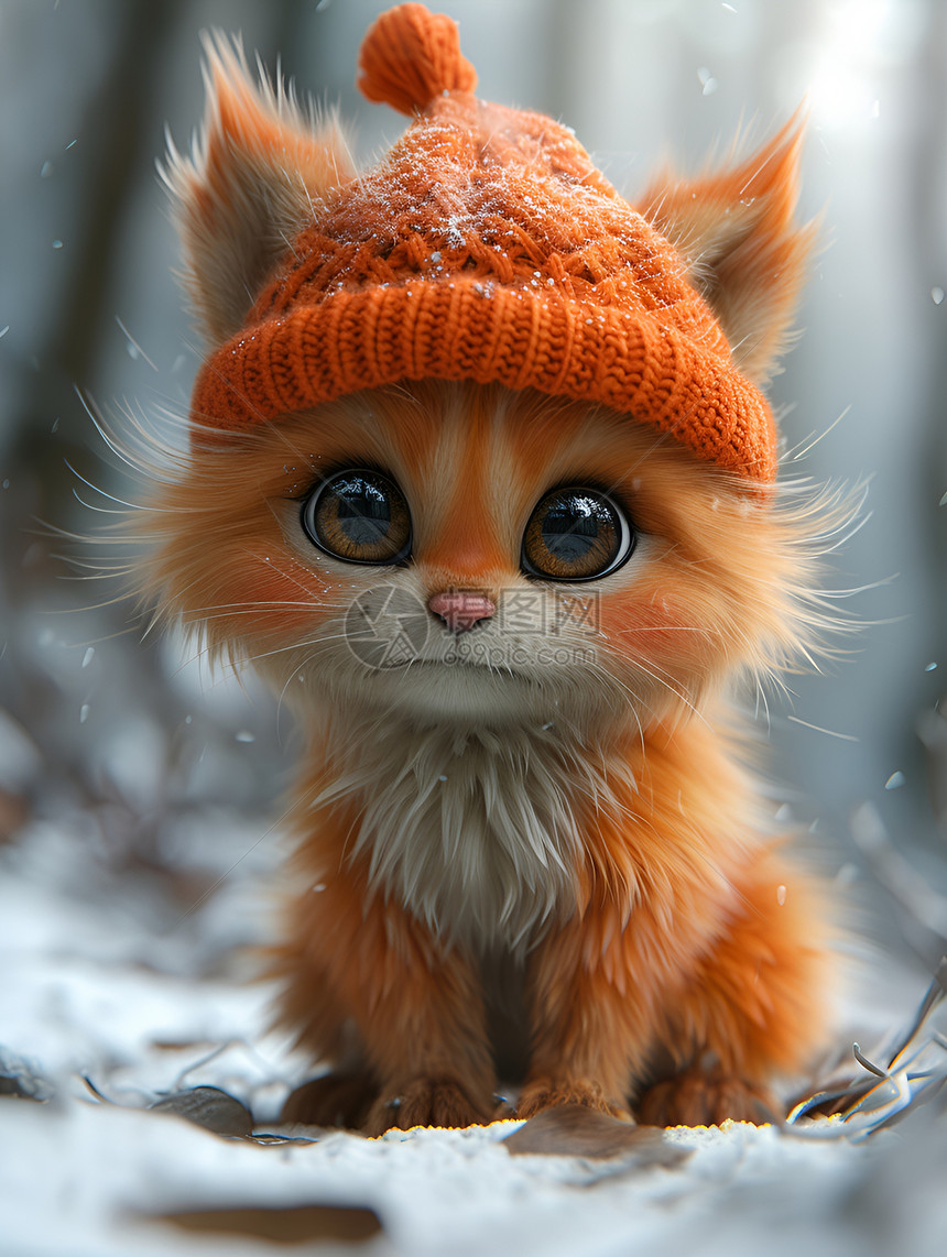 雪地里的小狐狸图片